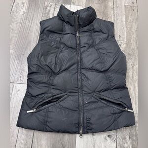 Add Down Women's Goose Filled Sleeveless Puffer Jacket Vest Black Zip 8 FLAW